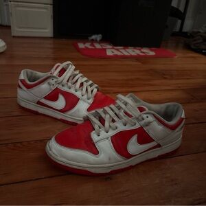 Nike Red and White Athletic Shoes